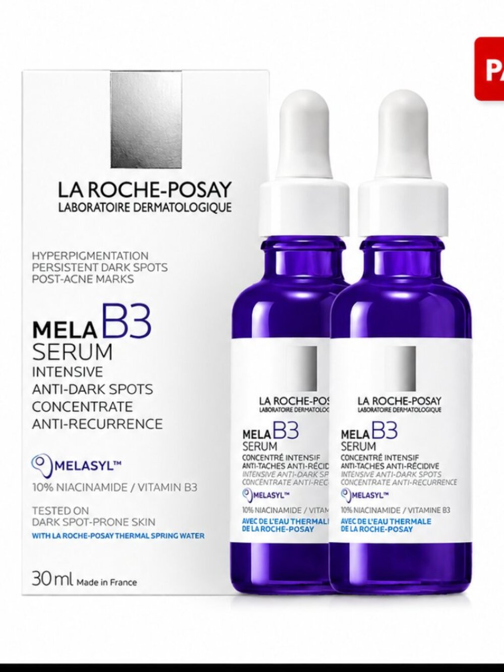 Pack of 2 La-Roche-Posay Mela B3 Dark Spot Serum Melasyl + Niacinamide 30ml